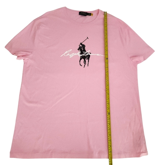 POLO RALPH LAUREN Pink Signature Logo T-Shirt classic fit XL - Picture 8 of 9